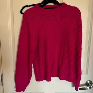 Cece out pink balloon sleeve sweater with detail size medium